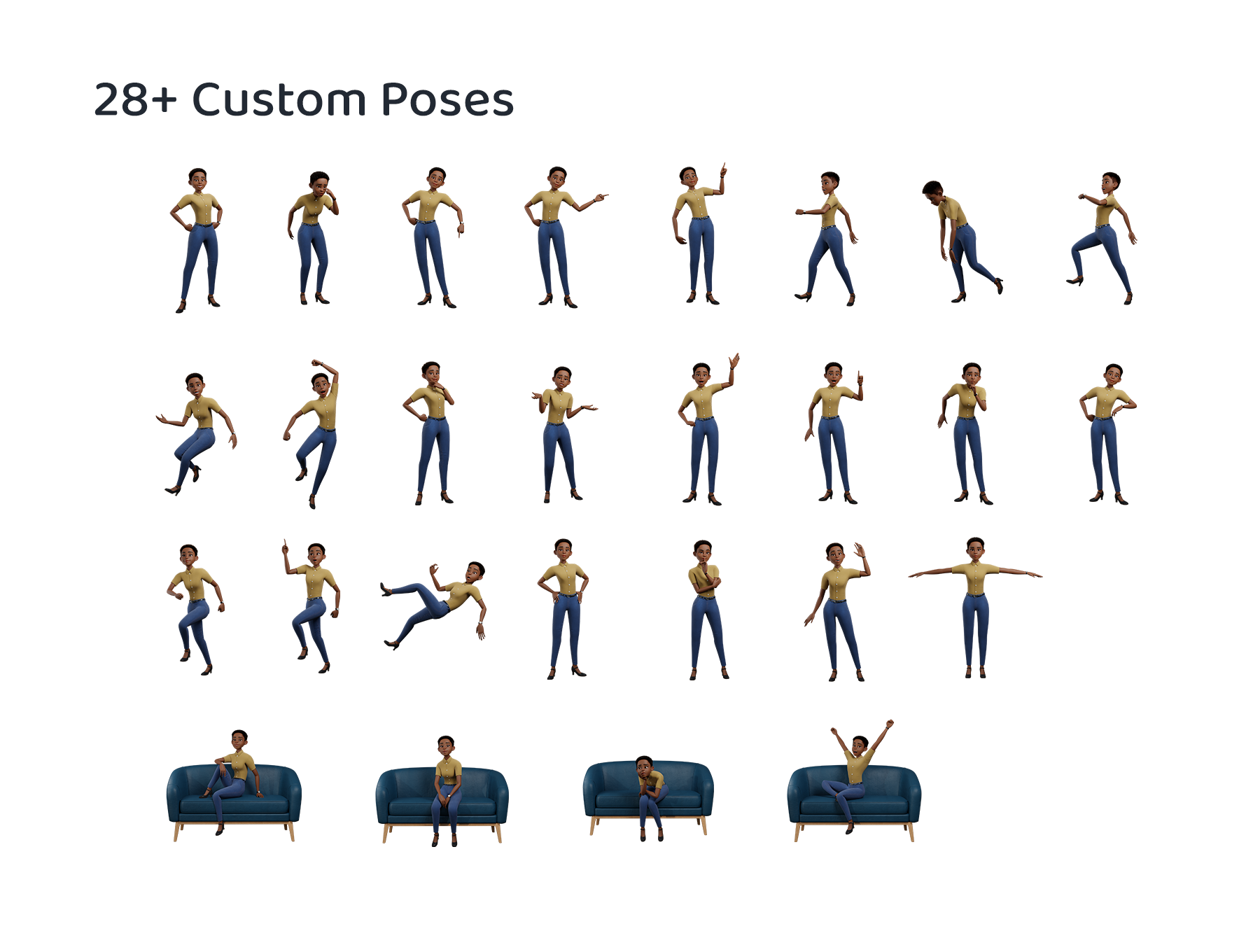 28+ Custom Poses showcase